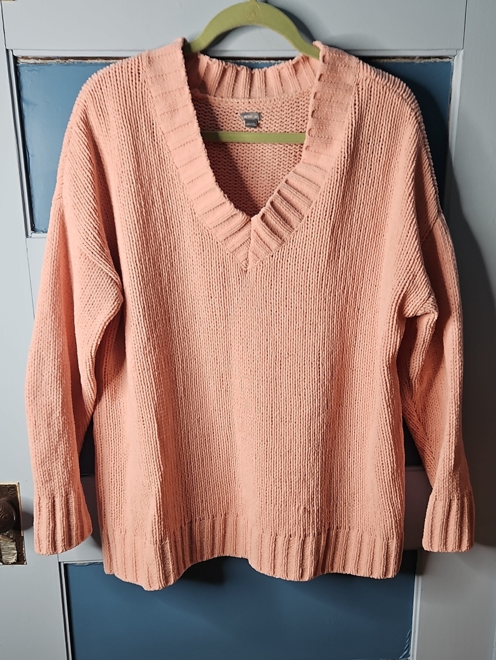 Aerie Soft V-Neck Knit Sweater - Pale Light Pink Small